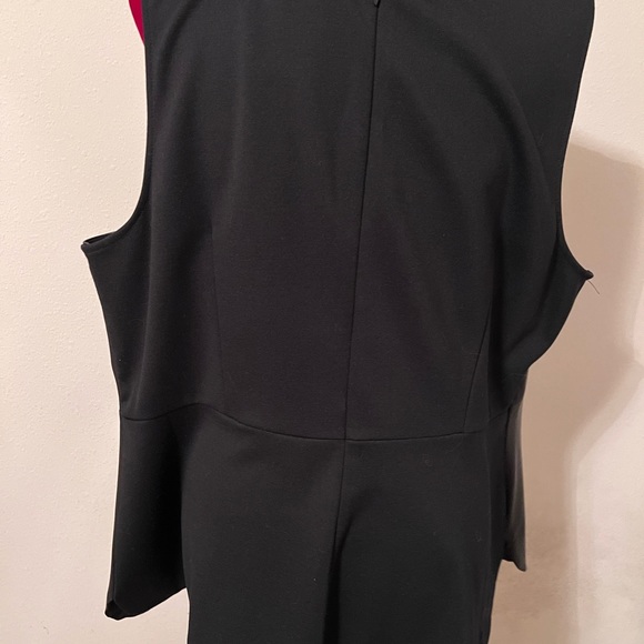 Lane Bryant Pullover Vest Like Top - 1/2 Faux Leather front with Jewels - Picture 9 of 12